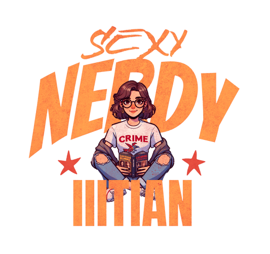 (Oversized) Crime Fiction Graphic T-Shirt – “Sexy Nerdy IIITian” (Unisex)