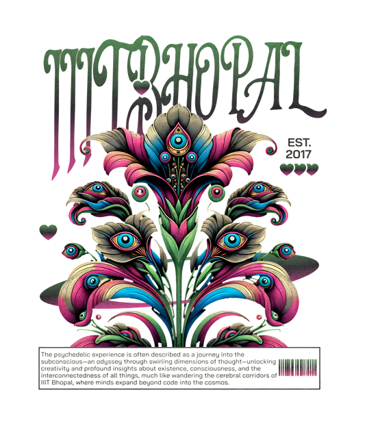 (Oversized) Psychedelic Bloom Graphic T-Shirt – “Code in Chaos” (Unisex)